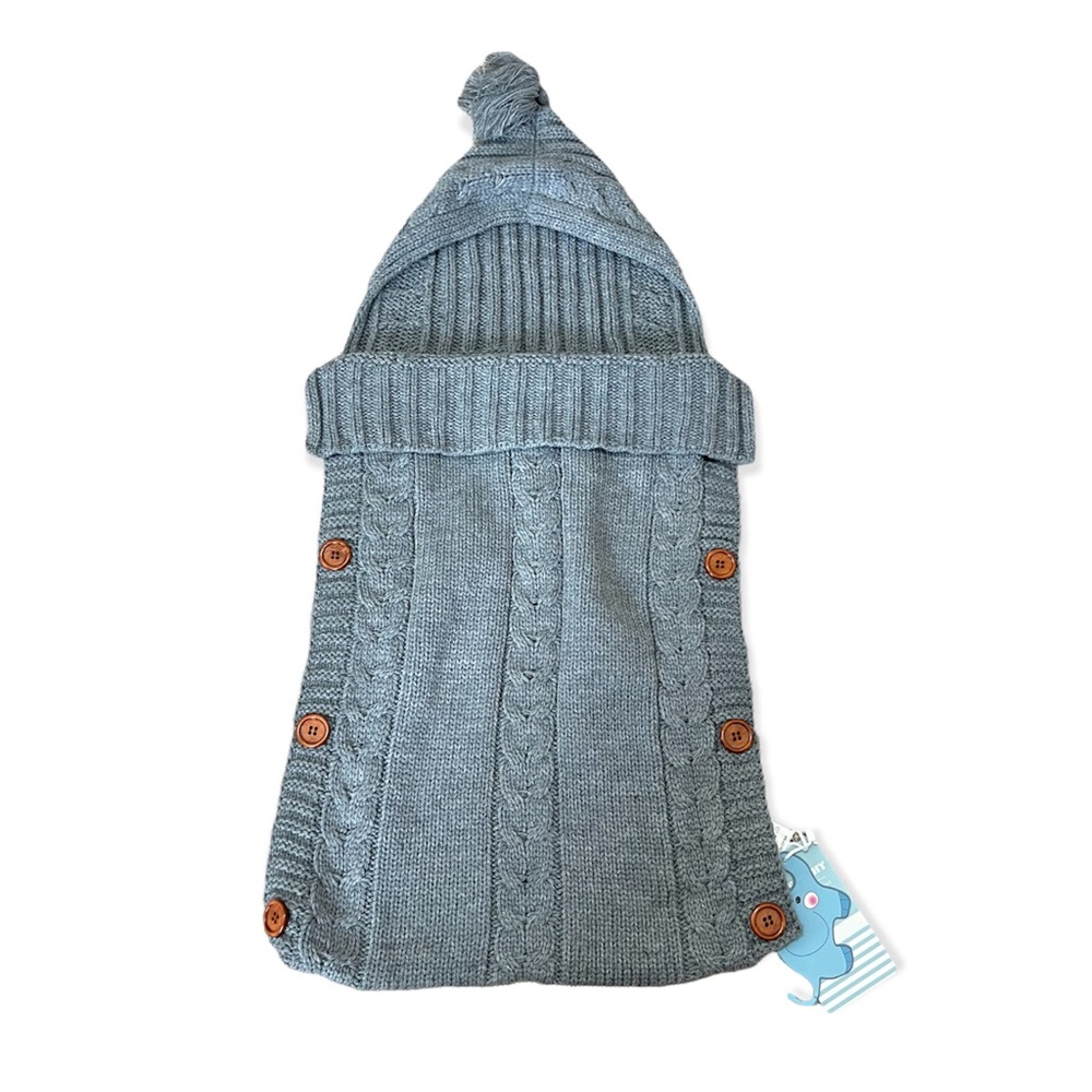 Grey Crocheted Baby Blanket Swaddle